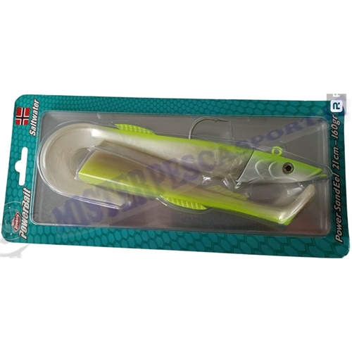 barkley  power sandel 21cm 160gr. powerbait saltwter color white chartreuse