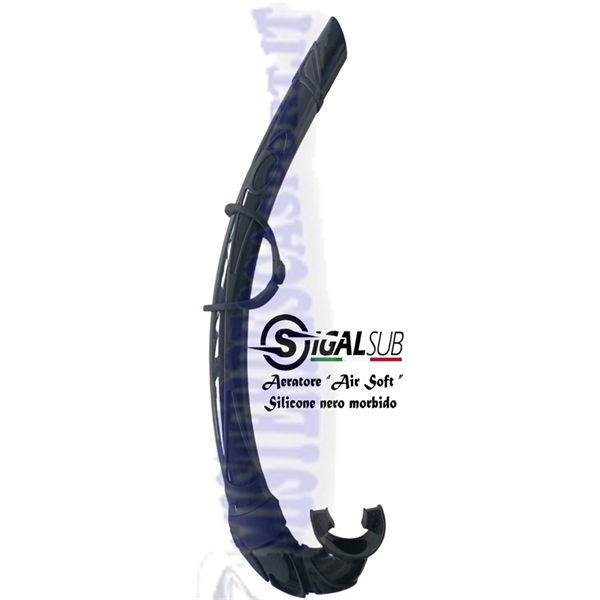 aeratore  snorkels air soft in silicone morbido nero pesca sub, pesca apnea 1