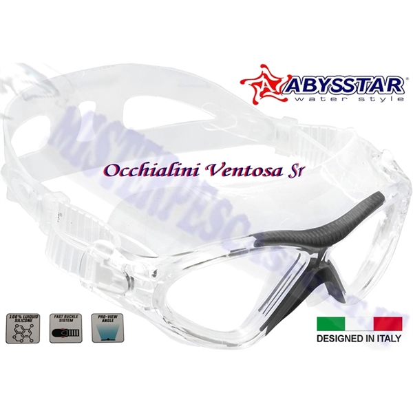 occhialini abysstar ventosa sr da nuoto in mare o piscina 3