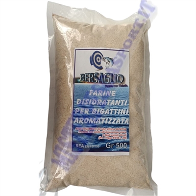 farina disidratante  aromatizzata di pasture bersaglio Ideale per disidratare i bigattini ed eliminare l'ammoniaca busta da 500g