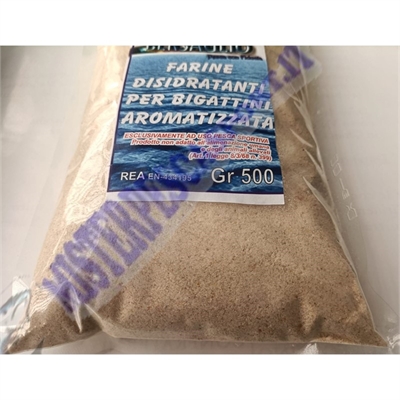 farina disidratante  aromatizzata di pasture bersaglio Ideale per disidratare i bigattini e eliminare l'ammoniaca busta da 500gr