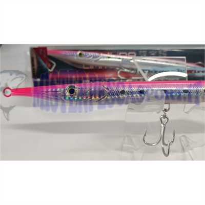 Artificiale Nomura Hokkai Needle color 750 mirrow pink silver 21 cm. 30gr. Ideale per la pesca di pesci serra e leccie.