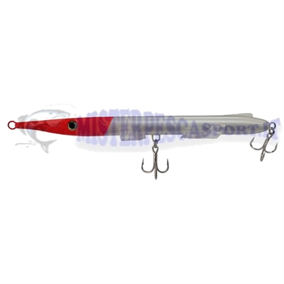 Artificiale Nomura Hokkai Needle color 604 red head 21 cm. 30gr. Ideale per la pesca di pesci serra e leccie. attrezzature da sp