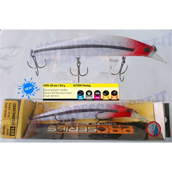 artificiale rapture Coastmaster 120  pro series limited edition 18,5gr. col. UV  GRH  Floating pesca a spinning pesca a traina m