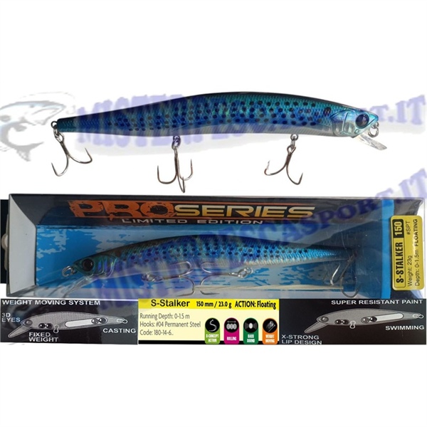 artificiale rapture S Stalker 150  pro serie limited edition 23gr. col.  SPT UV spotted sardine  Floating pesca  spinning  train