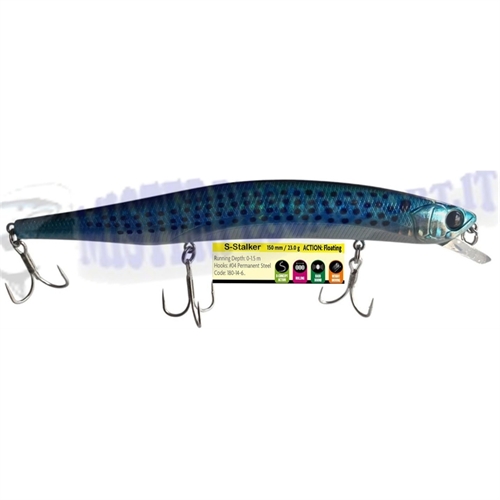 artificiale rapture S -Stalker 150  pro serie limited edition 23gr. col.  SPT UV spotted sardine  Floating pesca  spinningtraina