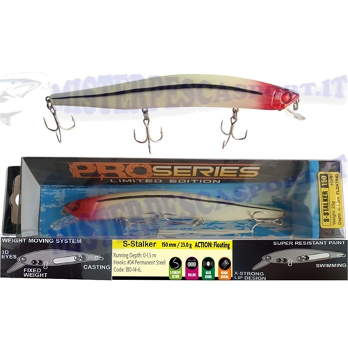 artificiale rapture S - Stalker 150  pro series limited edition 23gr. col.  GRH  GLOW RED HEAD   Floating pesca  spinningtraina 