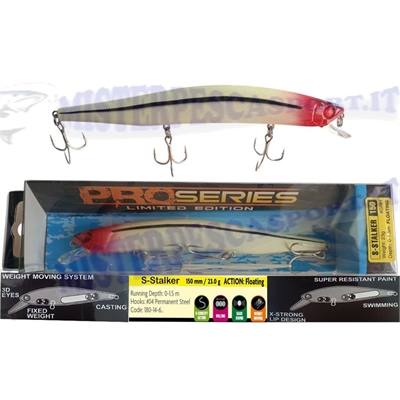 artificiale rapture S - Stalker 150  pro series limited edition 23gr. col.  GRH  GLOW RED HEAD   Floating pesca  spinningtraina 