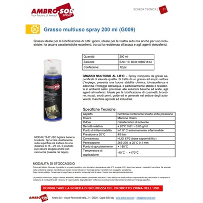 caratteristiche del prodotto con istruzione per l'uso