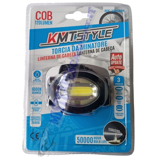 torcia lampada frontale a LED COB 120 lumen Lampada da testa  head lamp per escursione notturne, in grotte, pesca, per il campin