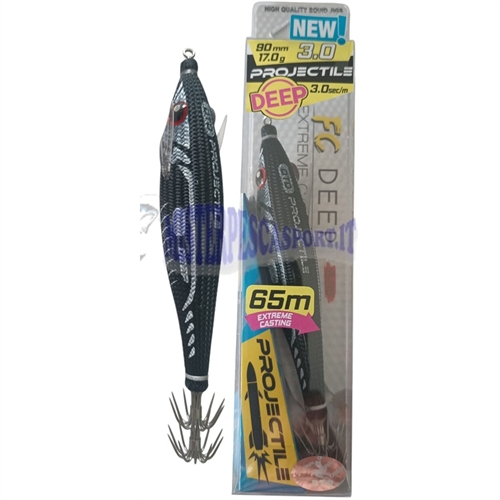 Dtd projectile new deep squid jig 3.0  90mm 17g. color whit 65m extreme casting glow red pesca calamari pesca a seppia pesca spi