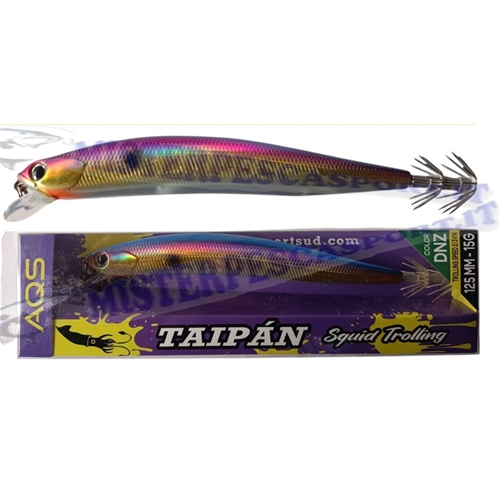 artificiale calamari AQS Taipan squid trolling col. DNZ 125mm. 15gr. pesca a spinnig a calamari e seppie