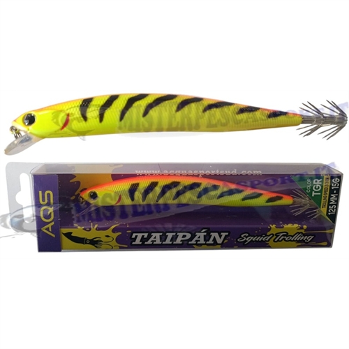 artificiale per calamari AQS Taipan squid trolling col. TGR 125mm. 15gr. pesca a spinnig a calamari e seppie