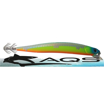 artificiale calamari AQS Taipan squid trolling col. GLW 125mm. 15g pesca a spinnig a calamari e seppie barca a scarroccio