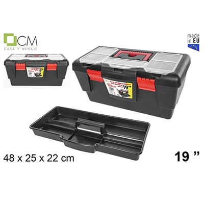 Cassetta porta attrezzi attrezzi in plastica con vassoio 48cm 19  48X25X22cm
