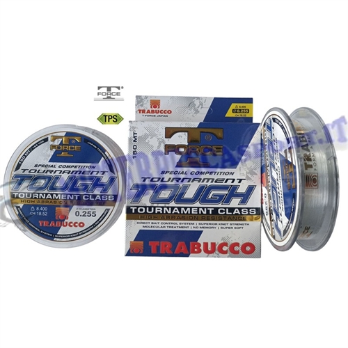 TRABUCCO T-FORCE TOURNAMENT TOUGH MT 150 MIS. 0,255 Elevata tenuta, super resistenza all'abrasione, superfice liscia