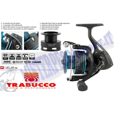 mulinello trabucco Velar 4000 FA pesca alla bolognese, spinning, eging