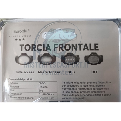 torcia lampada frontale a LED 120 lumen 100.000 ore Lampada da testa  head lamp per escursione notturne, in grotte, pesca, per i