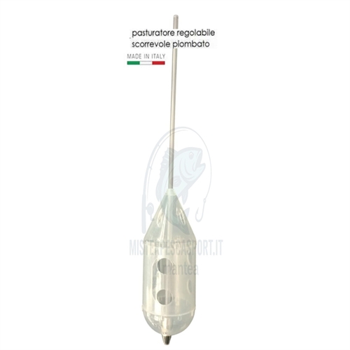 striscio pasturatore regolabile scorrevole piombato per la pesca con bigattino , pastura alle  occhiate 