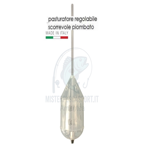 striscio pasturatore regolabile scorrevole piombato per la pesca con bigattino , pastura alle  occhiate, saraghi e altro 