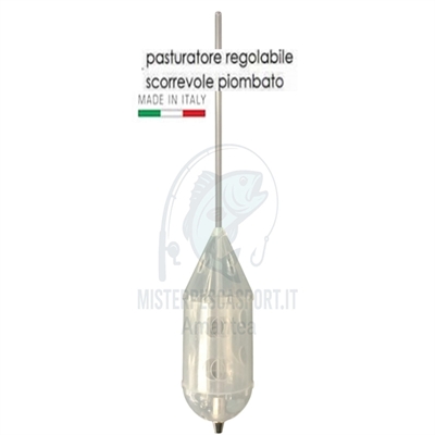 striscio pasturatore regolabile scorrevole piombato per la pesca con bigattino , pastura alle  occhiate, saraghi e altro 