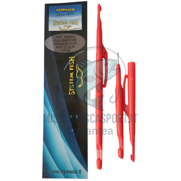 Slamatore  grande doppio con ago e clip sistem fish filpesca indispensabile per la pesca