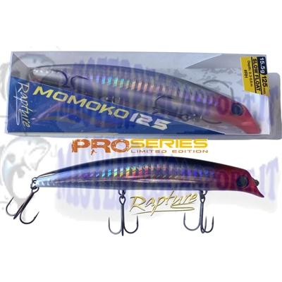 Rapture momoko 125mm  colore RH (red Head) 15,5gr. slow float seabass darter jerk saltwater series pesca a spinning, traina, man