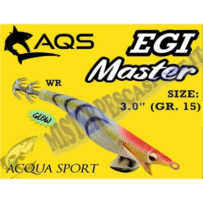 Totanara AQS egi master 3.0  color WR fluorescente 15gr. pesca a eging pesca a calamari pesca a seppie a polpi pesca a spinning,