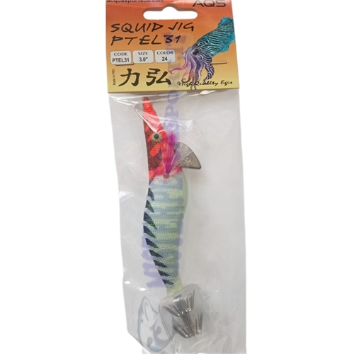 Totanara Squid Jig PLTE31 AQS colore 24 testa rossa fluorescente pesca a seppie e calamari polpi