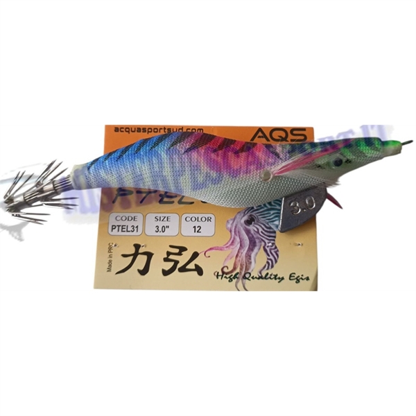 Totanara Squid Jig PLTE31 AQS colore 12 multicolor  fluorescente pesca a seppie e calamari polpi