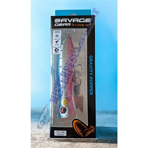 Savage Gear Gravity Popper 11cm 25g – Floating – colore pink belly sardine - pesca a spinning -  Perfetto per insidiare Spigole,