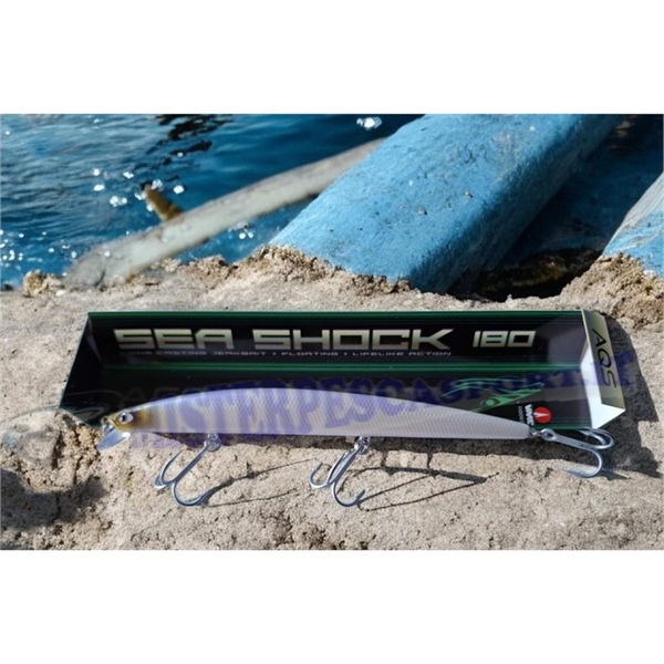 AQS Sea Shock 180 Floating 30g Col. HY3 Long Jerk Artificiale Jerkbait per Spinning Mare indicato per insidiare spigole, barracu