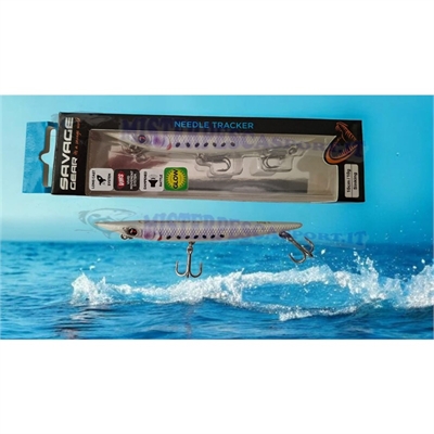 Savage Gear Needle Tracker 10 cm, colore snow sardine gloiw, fluo esca artificiale sinking, lure long cast system, rattle lure p