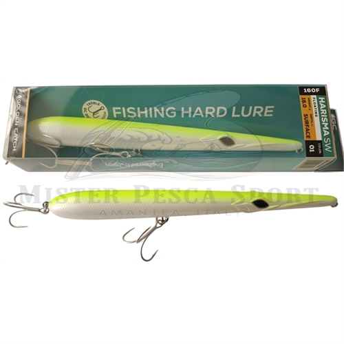 Needle Harisma sw  160F floating 18g. color 01 golden catch pesca spinning pesce serra, spigola, barracuda