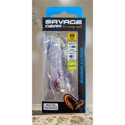 Il Savage Gear Gravity Minnow 6 cm 12 g Fast Sinking col. FS PINK HEAD. Ideale per la pesca spinning in mare.