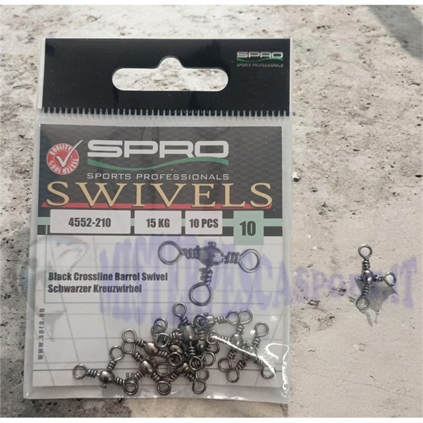 Girella Tripla Spro Black Crossline – Barrel Swivel per Pesca Sportiva