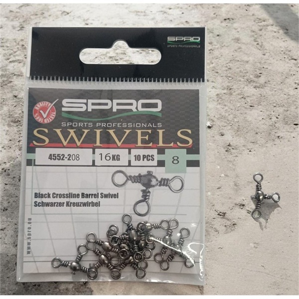 Girella Tripla Spro Black Crossline size 8 – Barrel Swivel per Pesca Sportiva