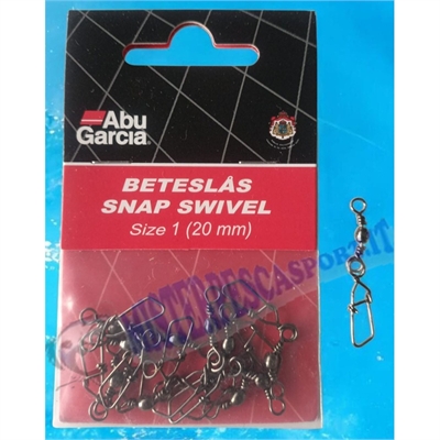 Girella Abu Garcia Beteslas con moschettone rapido per pesca a spinning pesante.