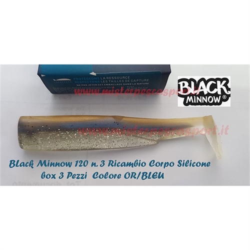 Fiish Black Minnow 120  n.3 Ricambio corpo siliconico box 3 pz Col. OR. BLEU r