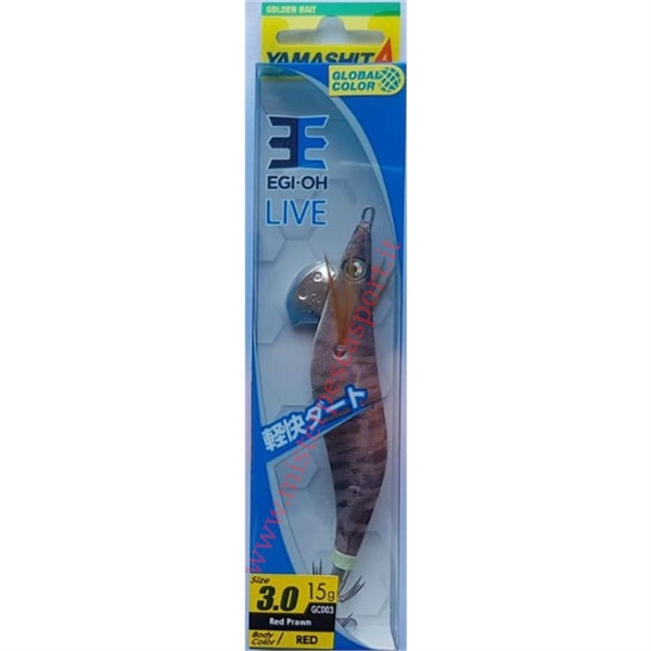 Leurre Yamashita Totanara Egi Oh Live – 3.0 GC003 Red Prawn, Pour Pêche Aux Calmars Et Seiches
